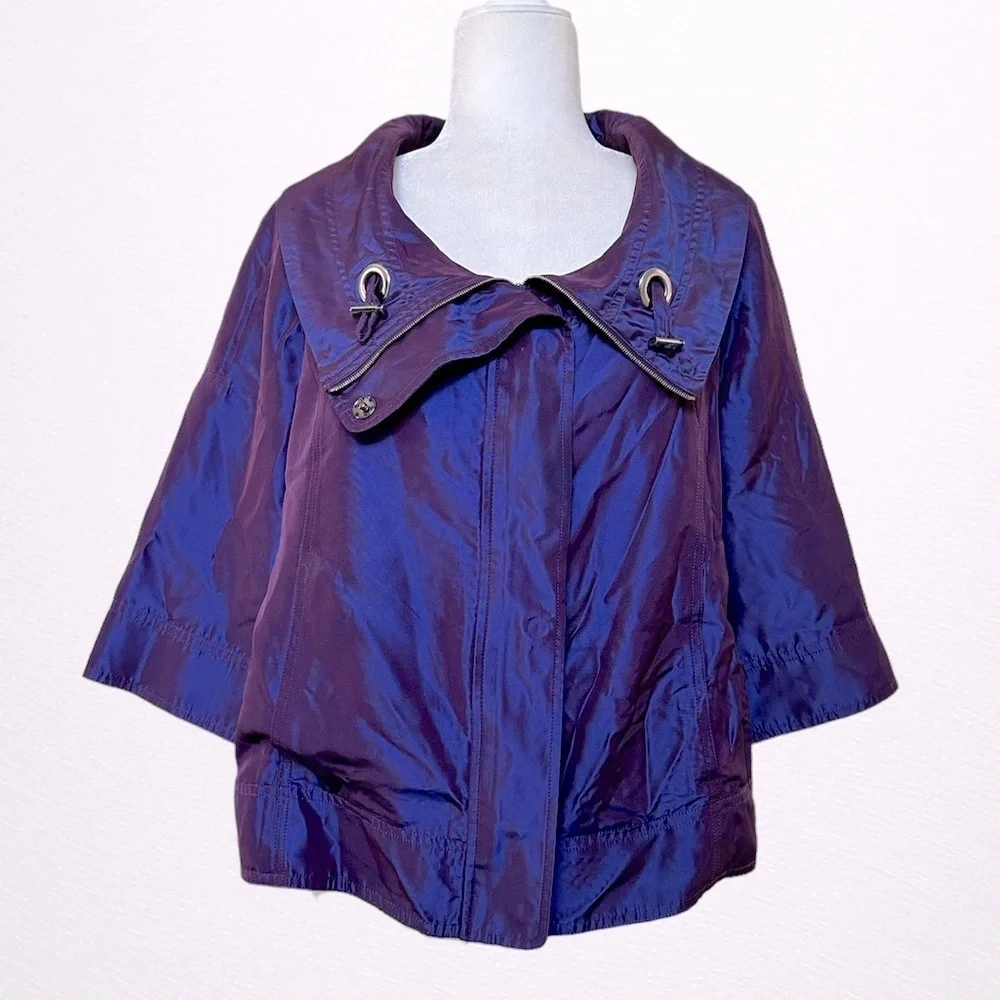 St. John Iridescent Purple Swing Jacket - Picture 1 of 8